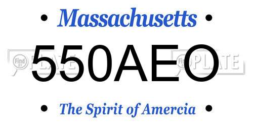 550AEO Massachusetts License Plate