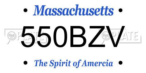 550BZV Massachusetts License Plate