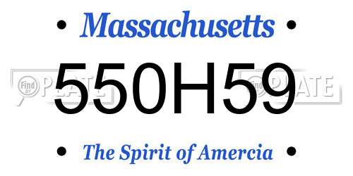 550H59 Massachusetts License Plate