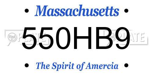 550HB9 Massachusetts License Plate