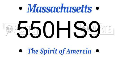 550HS9 Massachusetts License Plate