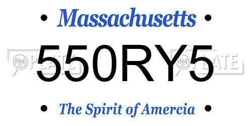550RY5 Massachusetts License Plate