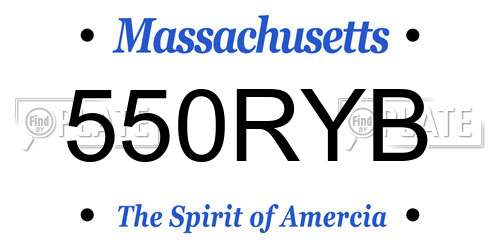 550RYB Massachusetts License Plate