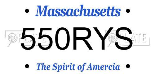 550RYS Massachusetts License Plate