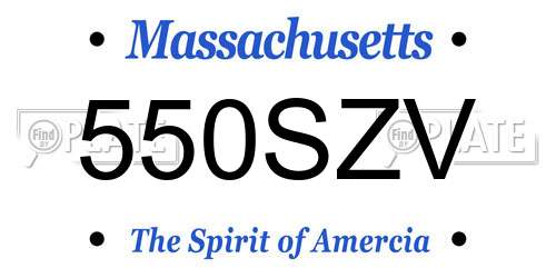 550SZV Massachusetts License Plate