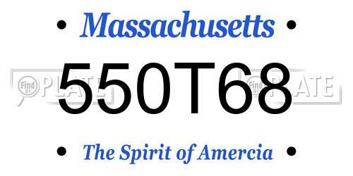 550T68 Massachusetts License Plate