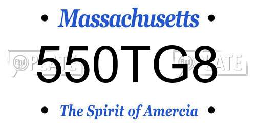 550TG8 Massachusetts License Plate