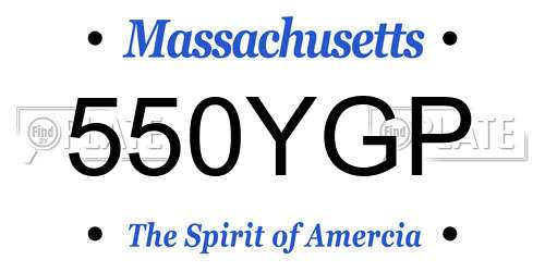 550YGP Massachusetts License Plate