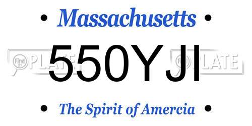 550YJI Massachusetts License Plate