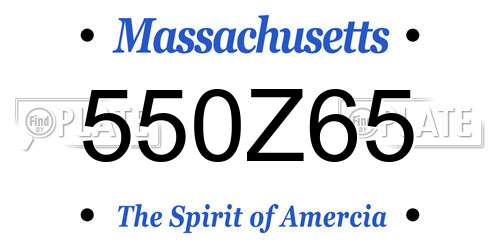 550Z65 Massachusetts License Plate