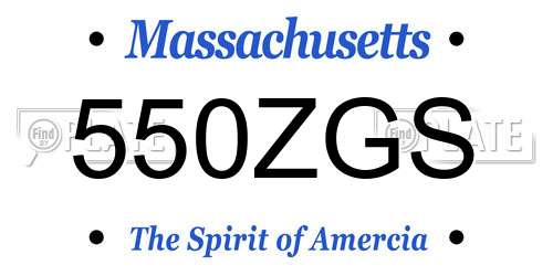 550ZGS Massachusetts License Plate