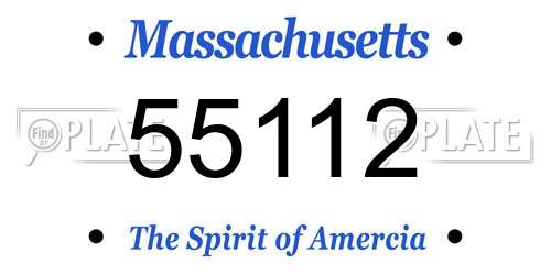 55112 Massachusetts License Plate