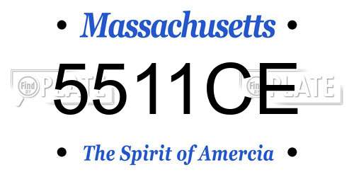 5511CE Massachusetts License Plate
