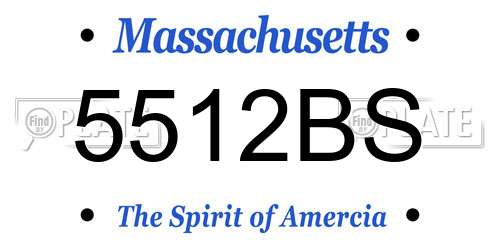 5512BS Massachusetts License Plate