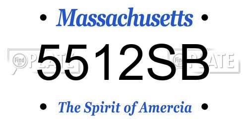 5512SB Massachusetts License Plate