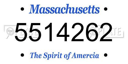 5514262 Massachusetts License Plate