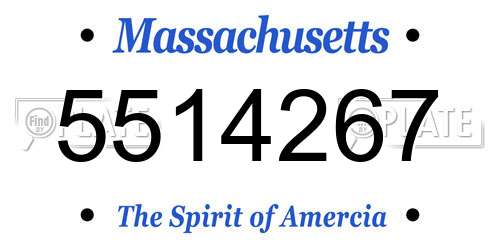 5514267 Massachusetts License Plate