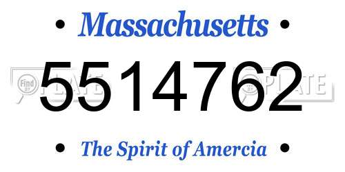 5514762 Massachusetts License Plate