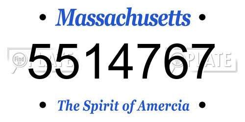 5514767 Massachusetts License Plate
