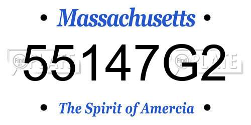 55147G2 Massachusetts License Plate