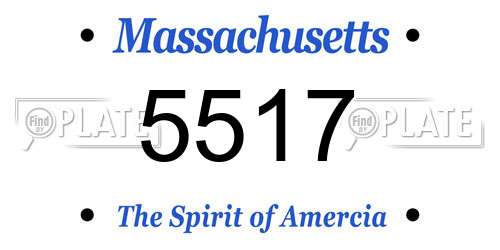 5517 Massachusetts License Plate