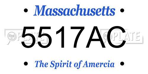 5517AC Massachusetts License Plate