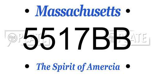 5517BB Massachusetts License Plate
