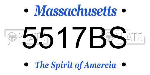 5517BS Massachusetts License Plate