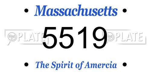 5519 Massachusetts License Plate