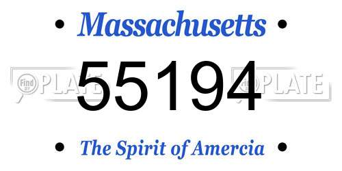 55194 Massachusetts License Plate