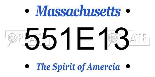551E13 Massachusetts License Plate