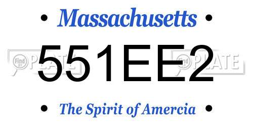 551EE2 Massachusetts License Plate