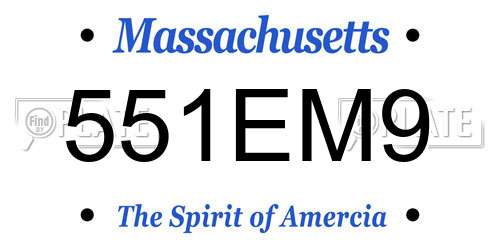 551EM9 Massachusetts License Plate
