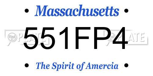 551FP4 Massachusetts License Plate