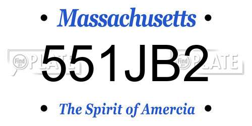 551JB2 Massachusetts License Plate