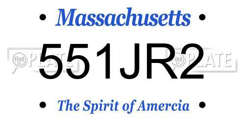 551JR2 Massachusetts License Plate