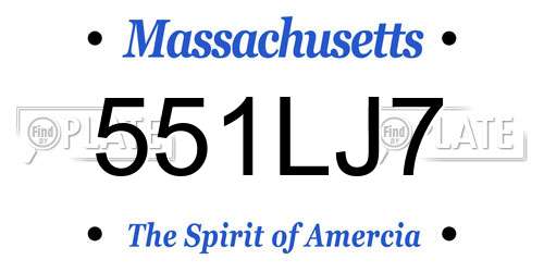 551LJ7 Massachusetts License Plate
