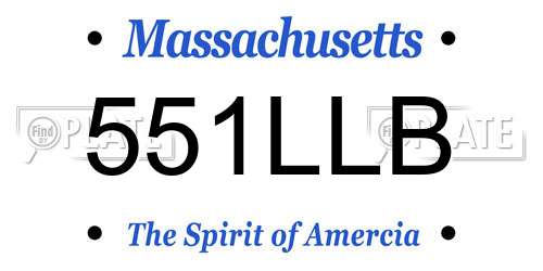 551LLB Massachusetts License Plate