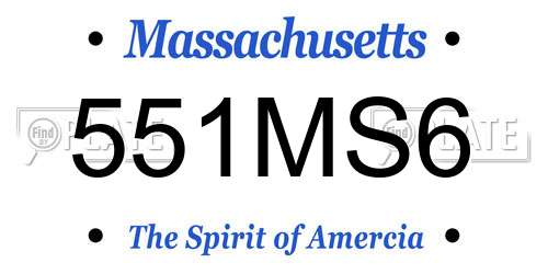 551MS6 Massachusetts License Plate