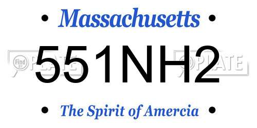 551NH2 Massachusetts License Plate