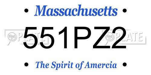 551PZ2 Massachusetts License Plate