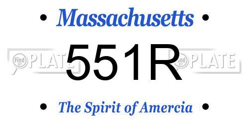 551R Massachusetts License Plate