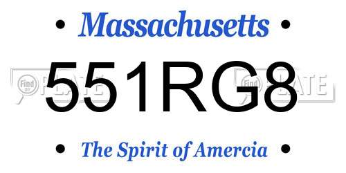 551RG8 Massachusetts License Plate