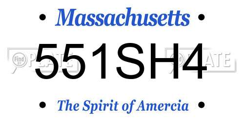 551SH4 Massachusetts License Plate
