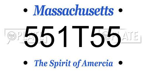 551T55 Massachusetts License Plate