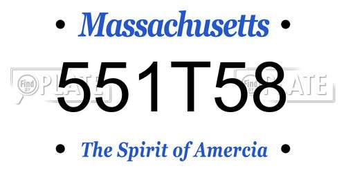 551T58 Massachusetts License Plate