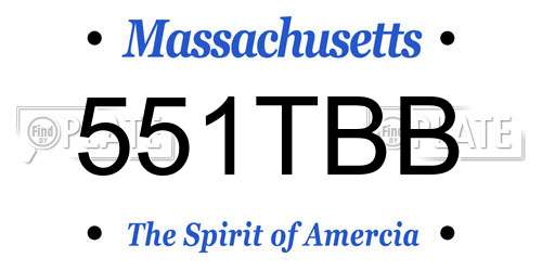 551TBB Massachusetts License Plate