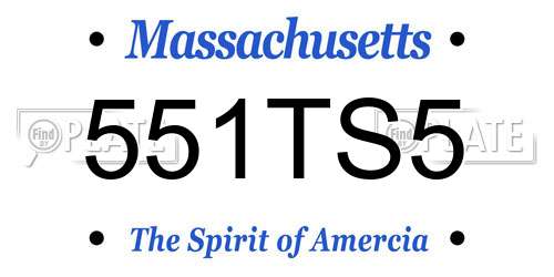 551TS5 Massachusetts License Plate