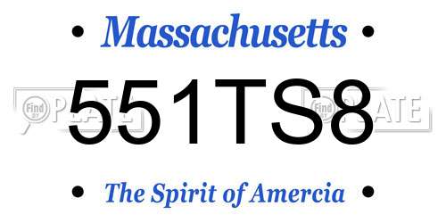 551TS8 Massachusetts License Plate