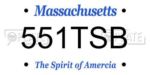 551TSB Massachusetts License Plate